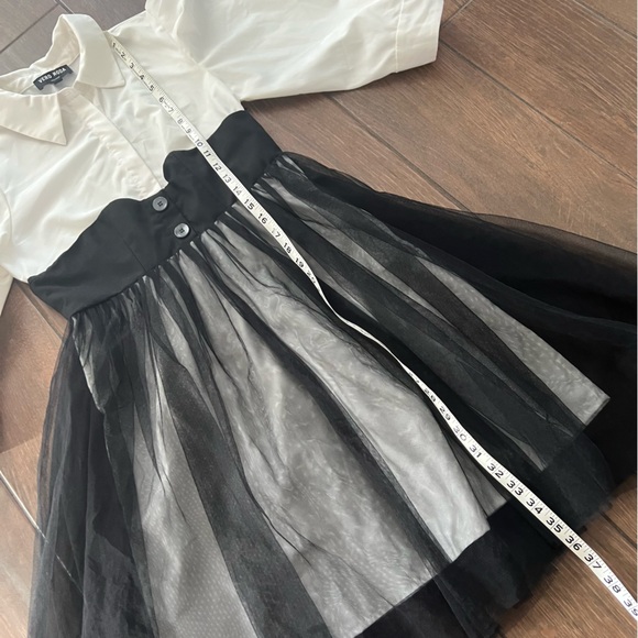 Black and White Vero Moda Calla Tulle Shirt Dress size Medium - Picture 5 of 7